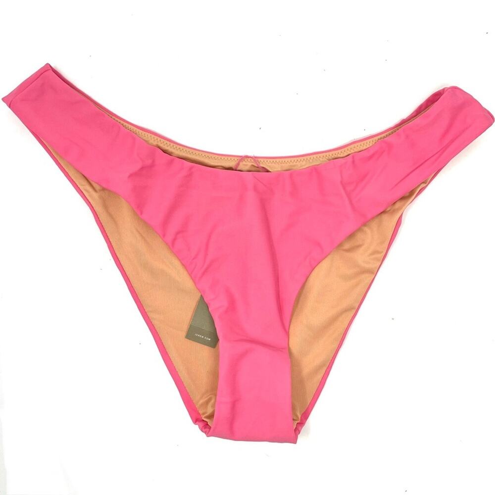 J. Crew Curved-waist Cheeky Bikini Bottom in Pink, Women's Medium BC125 $59